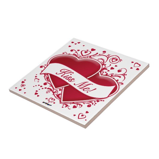 キスだ！赤いハート タイル (側面)