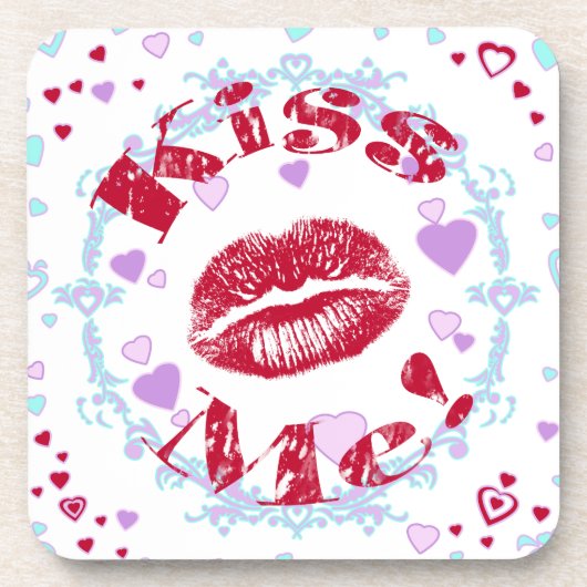 キスだ！赤い唇(ハート) コースター (正面)