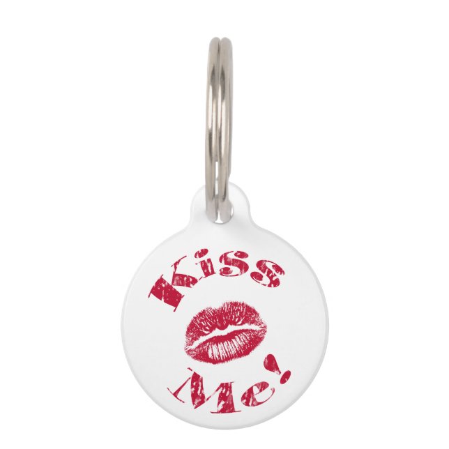 キスだ！赤い唇 ペット　ネームタグ (正面)