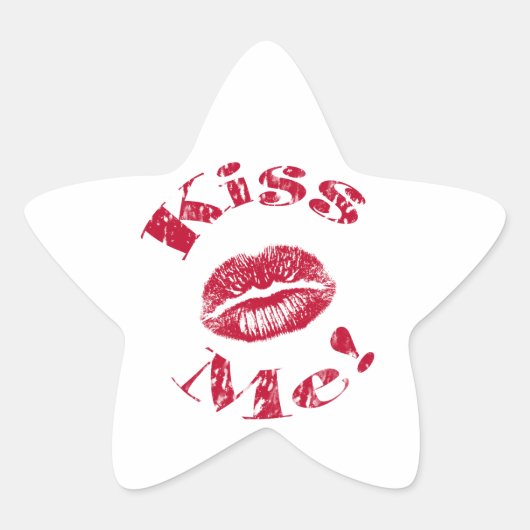 キスだ!赤い唇 星シール (正面)