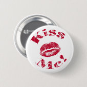 キスだ！赤い唇 缶バッジ (正面&裏面)