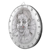 キスだ！鉛筆スケッチ白黒デザイン ダーツボード (正面右)