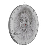 キスだ！鉛筆スケッチ白黒デザイン ダーツボード (正面左)