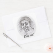 キスだ！- Bleistiftzeichnung スクエアシール (封筒)