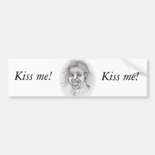 キスだ！- Bleistiftzeichnung バンパーステッカー