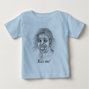 キスだ!- Bleistiftzeichnung ベビーTシャツ