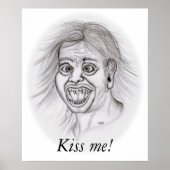 キスだ！- Bleistiftzeichnung ポスター (正面)