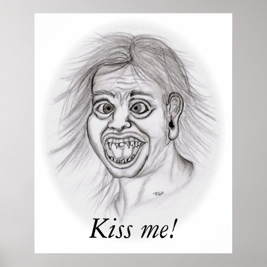 キスだ!- Bleistiftzeichnung ポスター (正面)