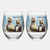 **「キスで封じ込め：恋の旅** ステムなしワイングラス (正面)