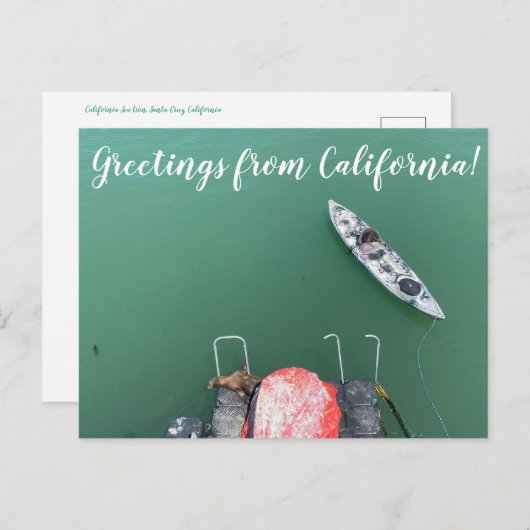 キスで封印:カリフォルニアからの挨拶! ポストカード (正面/裏面)