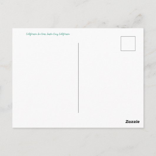 キスで封印:カリフォルニアからの挨拶! ポストカード (裏面)
