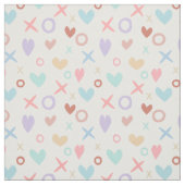 キスとハグかわいい愛のハートパターン ファブリック (見本)