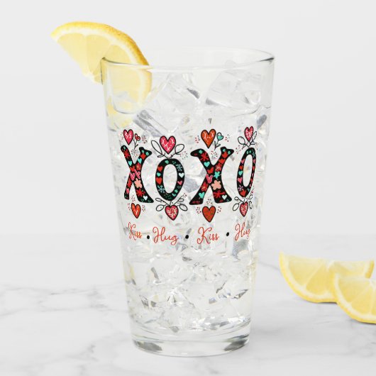 キスとハグズドゥルアートバレンタイン タンブラーグラス (アイス正面)