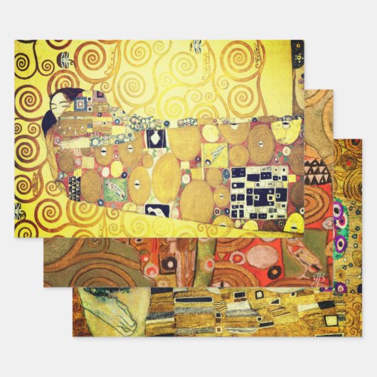 キスとハグバイグスタフクリムト/バレンタインデー ラッピングペーパーシート (セット)