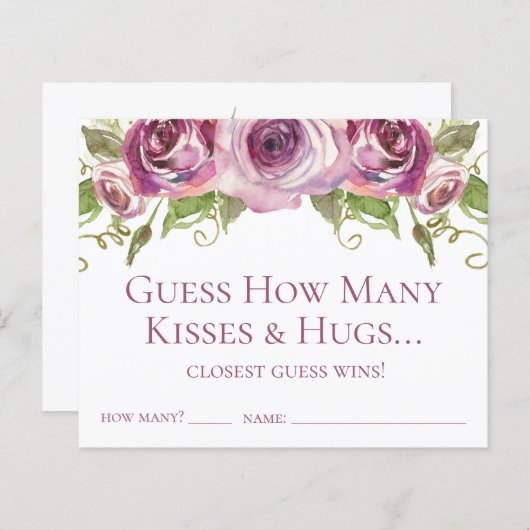 キスとハグパープルバラの数を推測 (正面/裏面)