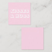キスとハグ、淡いピンクの白モダン色 ノートカード (正面/裏面)
