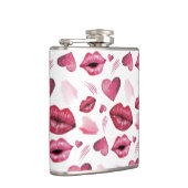 キスとハートパターンの水色 フラスク (右)