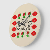 キスとバラウォールクロック ラージ壁時計 (傾斜)