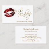 キスとメイク – シナモンレッドグリッターリップ 名刺 (正面/裏面)