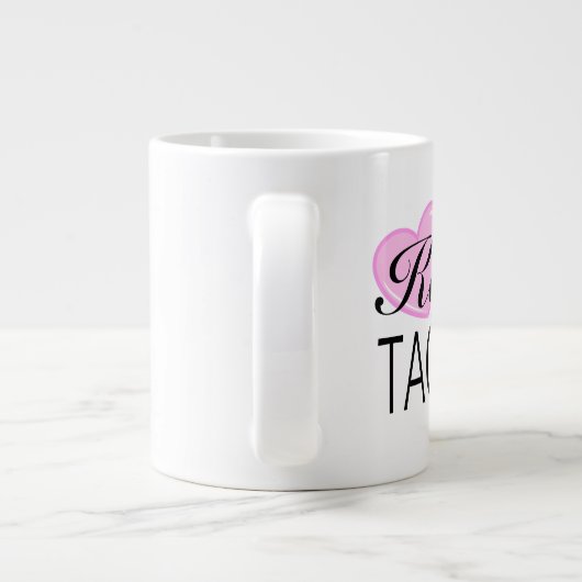 キスとメ食べ物を与えタコス ジャンボコーヒーマグカップ (裏面)