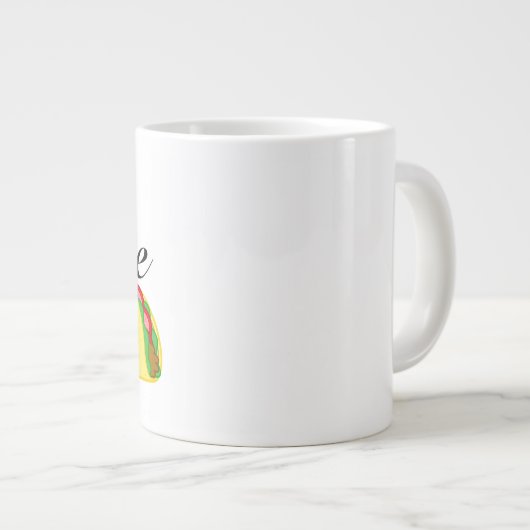 キスとメ食べ物を与えタコス ジャンボコーヒーマグカップ (正面右)