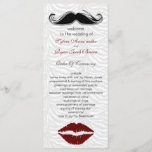 キスと口ひげゼブラストライプウェディングプログラム