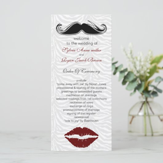 キスと口ひげゼブラストライプウェディングプログラム プログラム (スタンド正面)