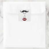 キスと口ひげゼブラストライプ封筒用シール スクエアシール (バッグ)