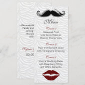 キスと口ひげゼブラ結婚ストライプのメニュー メニュー (正面/裏面)