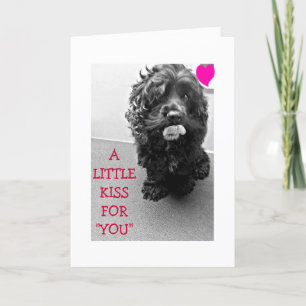 キスと願い事の誕生日が犬に言う カード