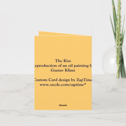 キスのお祝い結婚するか、または記念日 カード (裏面)