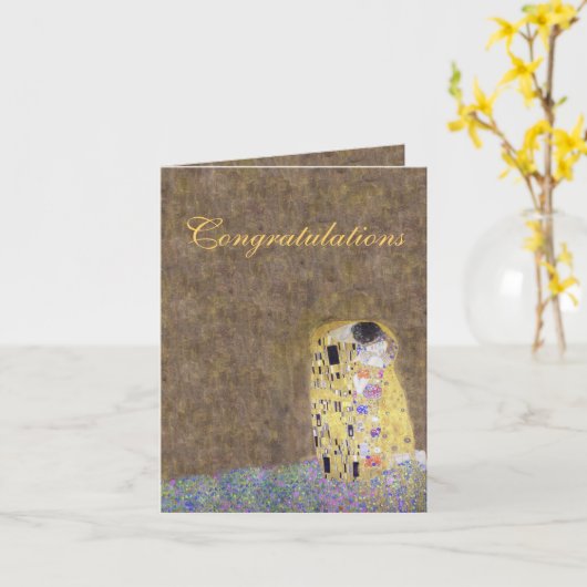 キスのお祝い結婚するか、または記念日 カード (黄色い花)