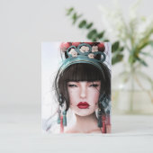 キスのできる唇の付いた芸者 ポストカード (スタンド正面)