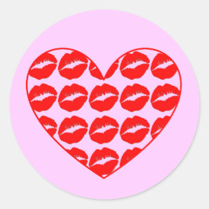 キスのハート ラウンドシール