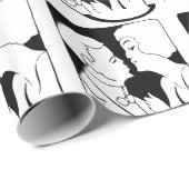 キスのバレンタインの白黒アール・デコのデザイン ラッピングペーパー (ロールコーナー)