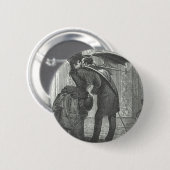 キスのビクトリア時代の人かゴシック様式飛んだ吸血鬼 缶バッジ (正面&裏面)