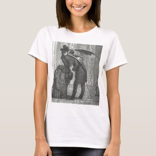 キスのビクトリア時代の人かゴシック様式飛んだ吸血鬼 Tシャツ (正面)