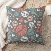 キスのプリントおよびハートパターン クッション (ブランケット)