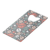 キスのプリントおよびハートパターン クレジットカード栓抜き (正面アングル)