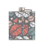 キスのプリントおよびハートパターン フラスク (裏面)