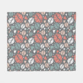 キスのプリントおよびハートパターン フリースブランケット (正面(横))