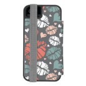 キスのプリントおよびハートパターン INCIPIO iPhoneウォレットケース (フォリオ裏面)