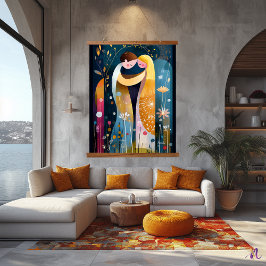 キスの再考：抽象芸術ロマンチックな芸術 吊り下げ型タペストリー