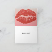 キスの唇は感謝していしています サンキューカード (内部)