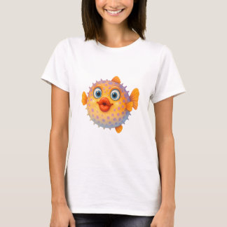 キスの唇を持つ漫画のフグ Tシャツ