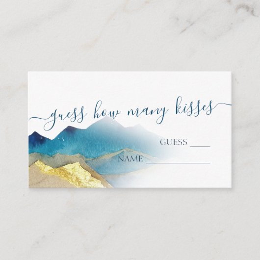 キスの山の数当てゲーム ゴールドマウンテン ブライダルシャワー エンクロージャーカード (正面)