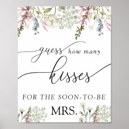キスの数を当ててみて | おしゃれなワイルドフラワー ポスター