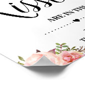 キスの数ゲームの看板 ブライダルシャワー ボヘミアンチック ポスター (角)