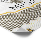 キスの数ブライダルシャワーゲーム白黒 ポスター (角)