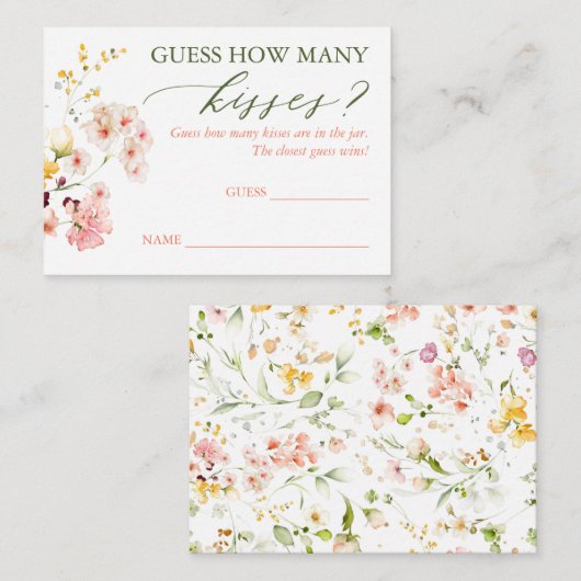 キスの数当てゲーム カード - 野の花 (正面/裏面)